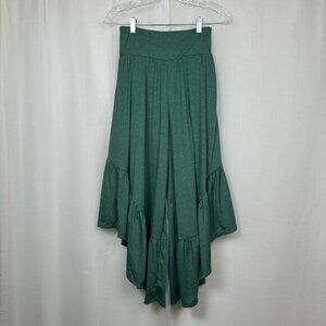 HALARA Green Asymmetrical Tiered Cropped Pants